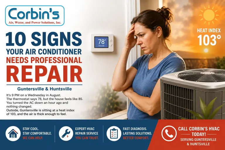 10 Signs Your Air Conditioner Needs Professional Repair in Guntersville and Huntsville
