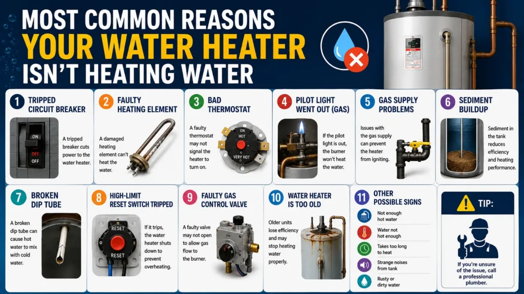 Most Common Reasons Your Water Heater Isn't Heating Water